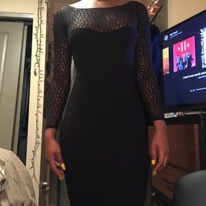 American Apparel black lace bodycon midi dress